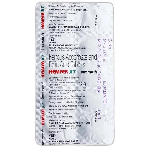 HEMFER XT TABLET 10'S - Uses, Side Effects, Price and Generic ...