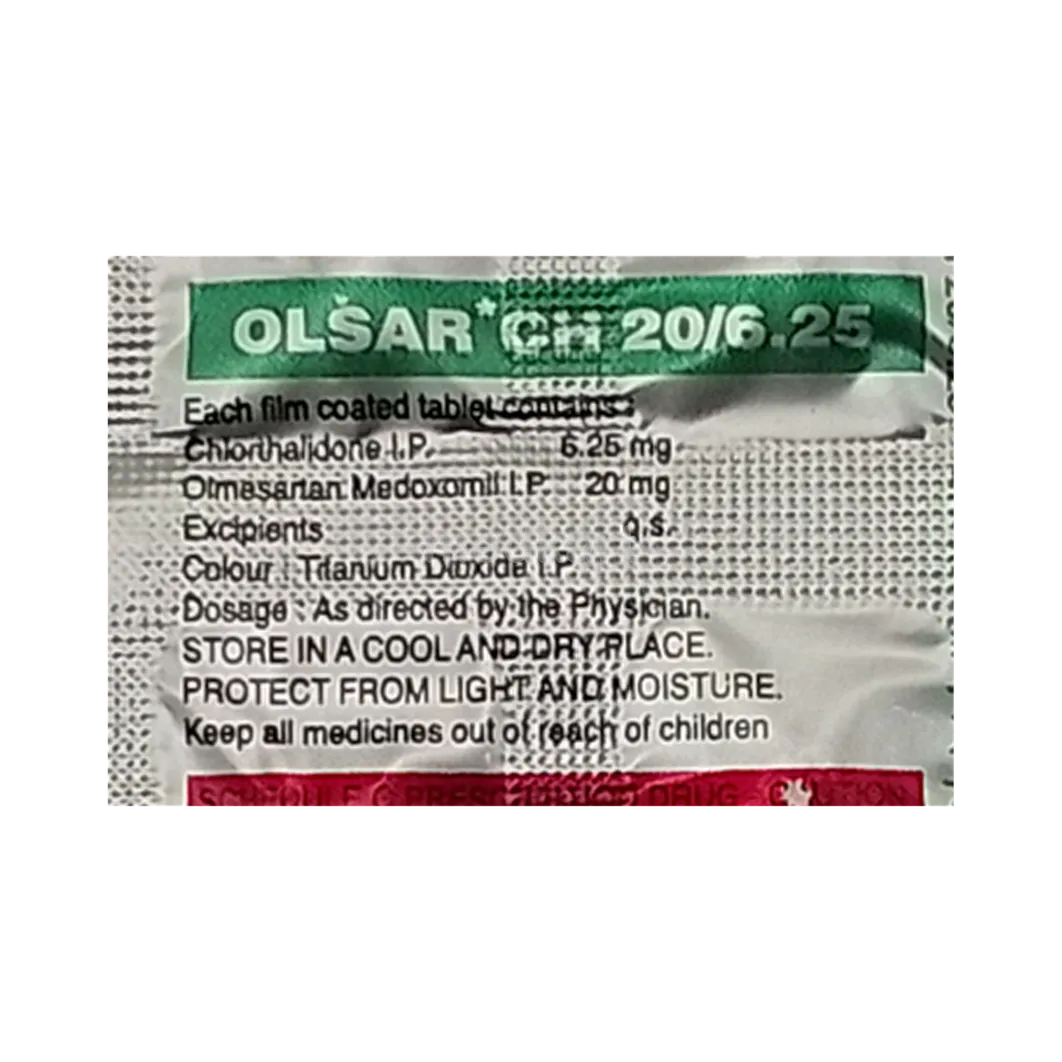 OLSAR CH 20/6.25MG TABLET 10'S