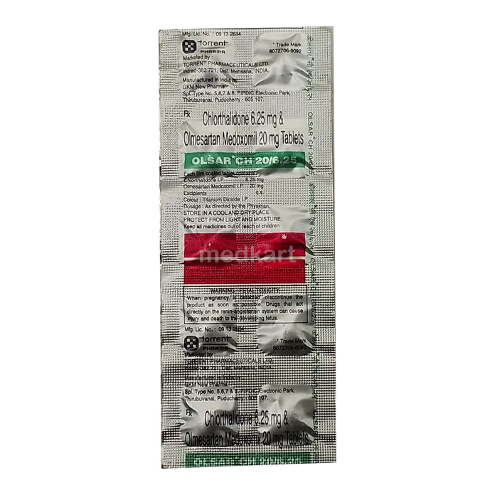 OLSAR CH 20/6.25MG TABLET 10'S
