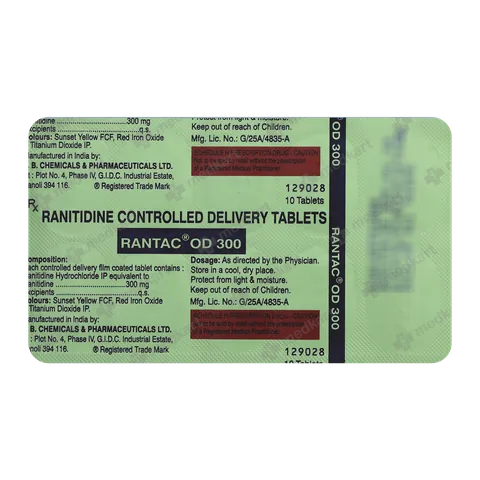 RANTAC OD 300MG TABLET 10'S