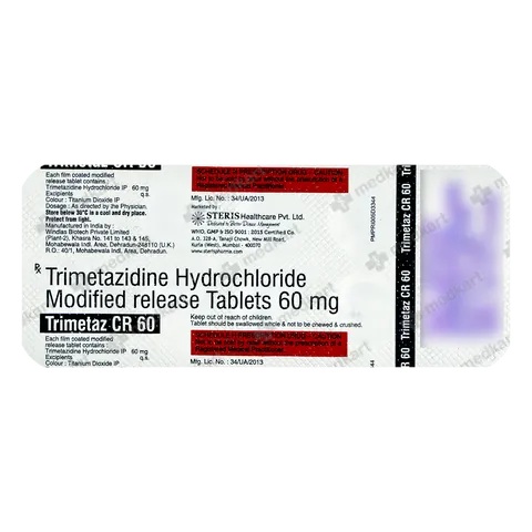 TRIMETAZ CR 60MG TABLET 10'S
