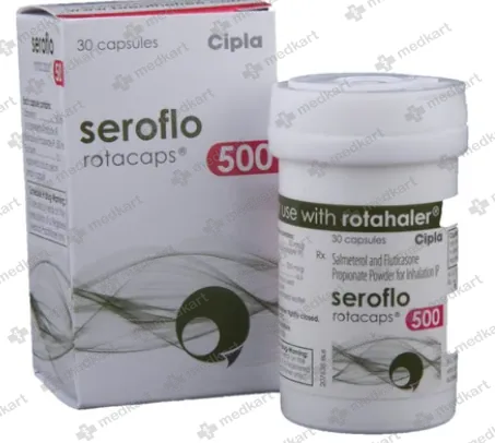 Buy SEROFLO 500MG Rotocap 30's for asthma and COPD management online at Medkart.