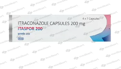 ITASPOR 200MG CAP 1X7    Medkart Pharmacy | Generic Medicines Online - Best Online Pharmacy App
