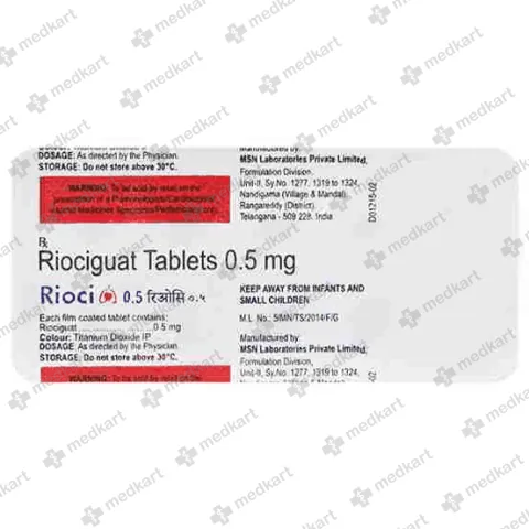 11453 - RIOCI 0.5MG TAB 1X10 - Medkart Pharmacy | Generic Medicines Online - Best Online Pharmacy App
