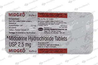 18940 - MIDGEO 2.5MG TAB 1X10 - Medkart Pharmacy | Generic Medicines Online - Best Online Pharmacy App