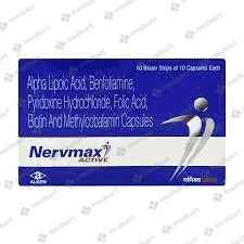 NERVMAX ACTIVE CAP 1X10 - 16455 - Medkart Pharmacy | Generic Medicines Online - Best Online Pharmacy App