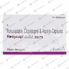 ROSYCAP GOLD 20/75MG TAB 1X10 - 11724 - Medkart Pharmacy | Generic Medicines Online - Best Online Pharmacy App