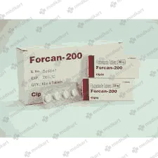 FORCAN 200MG TAB 1X4 - 5143 - Medkart Pharmacy | Generic Medicines Online - Best Online Pharmacy App