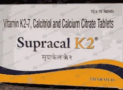 SUPRACAL K2 TAB 1X10 - 12683 - Medkart Pharmacy | Generic Medicines Online - Best Online Pharmacy App