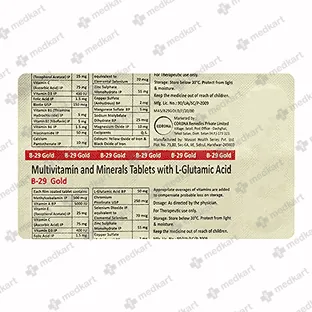 B 29 GOLD TABLET 10'S capsule Online