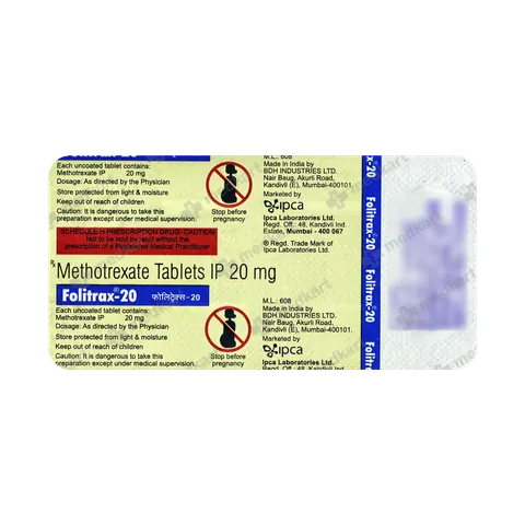 FOLITRAX 20MG TABLET 4'S