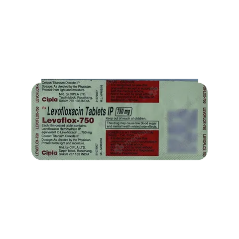 LEVOFLOX 750MG TABLET 5'S