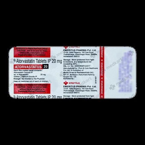 ATORVASTATUS 20MG TABLET 10'S
