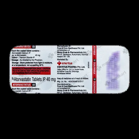 ATORVASTATUS 40MG TABLET 10'S
