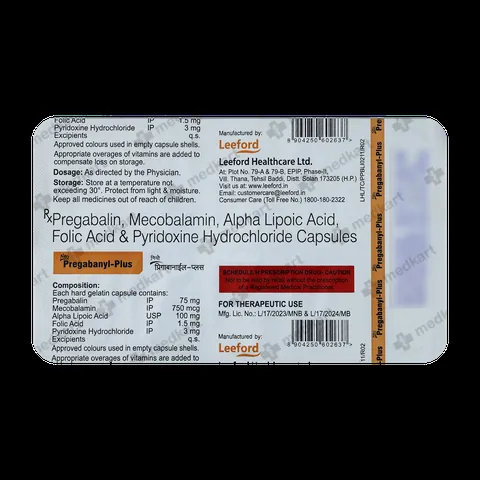 PREGABANYL PLUS CAPSULE 10'S