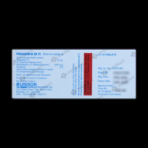 PREGASON M XR 75MG TABLET 10'S