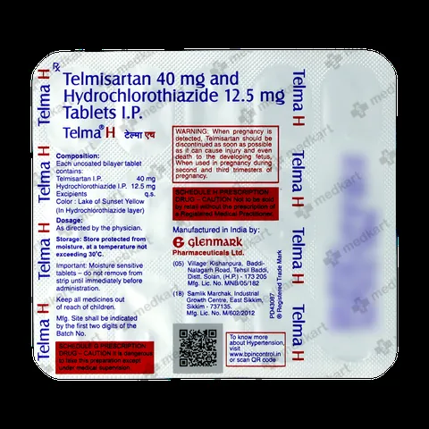 TELMA H 40MG TABLET 15'S