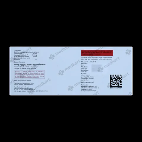TELMIKIND BETA 50MG TABLET 10'S