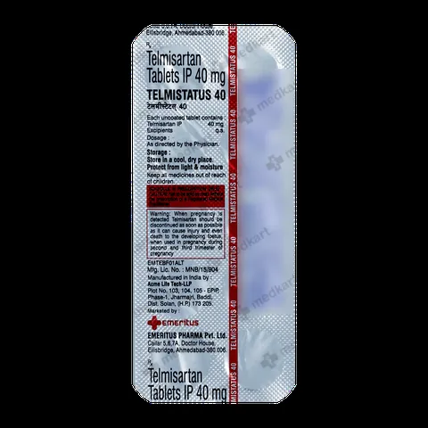 TELMISTATUS 40MG TABLET 10'S