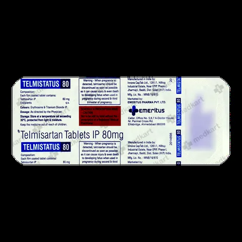 TELMISTATUS 80MG TABLET 10'S