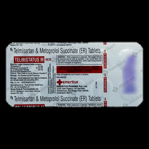 TELMISTATUS M 40/25MG TABLET 10'S