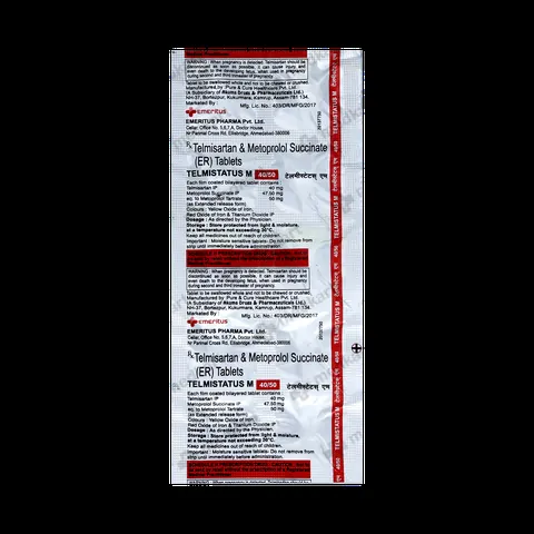 TELMISTATUS M 40/50MG TABLET 10'S