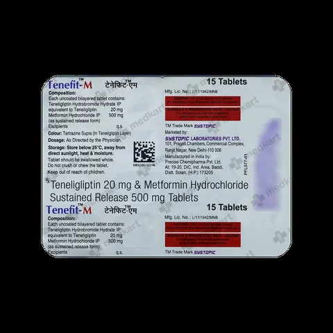 TENEFIT M TABLET 15'S
