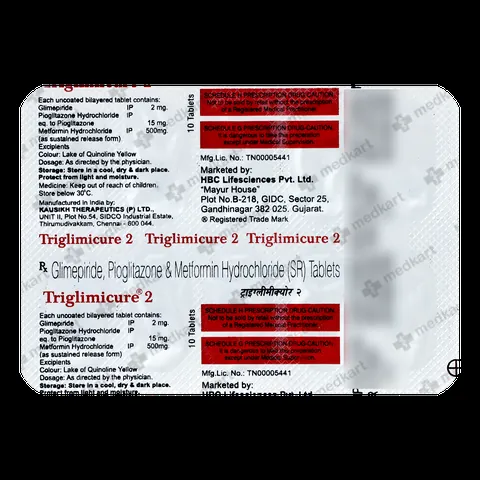 TRIGLIMICURE 2MG TABLET 10'S