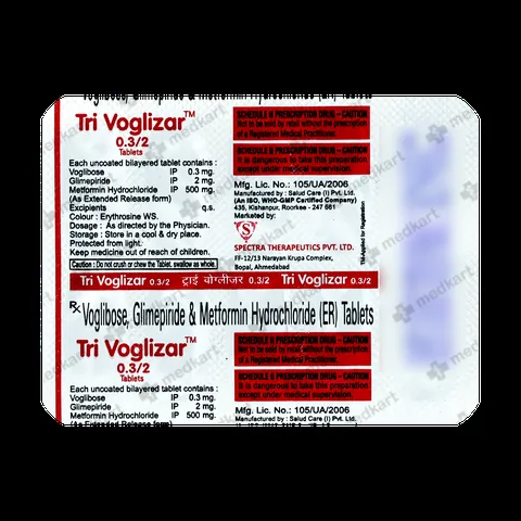 TRIVOGLIZAR 0.3/2MG TABLET 10'S