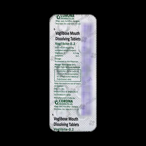 VOGLIBITE 0.2MG TABLET 9'S