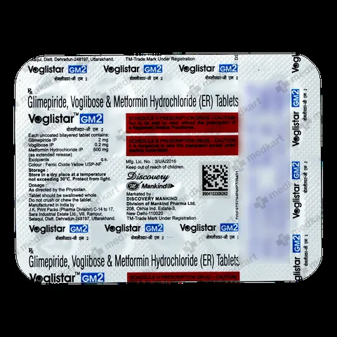 VOGLISTAR GM 2MG TABLET 10'S