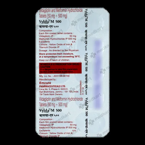 VYLDA M 500MG TABLET 10'S
