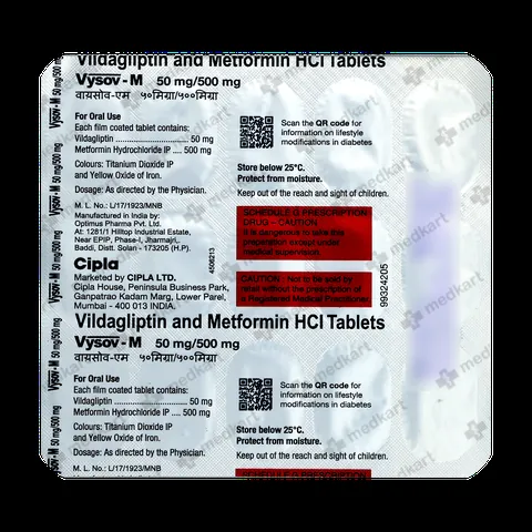 VYSOV M 50/500MG TABLET 15'S