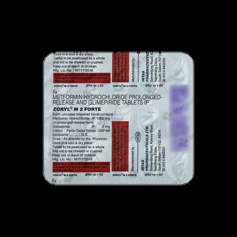 ZORYL M 2MG FORTE TABLET 15'S