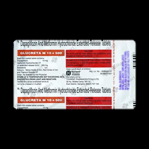 GLUCRETA M 10/500MG TABLET 10'S