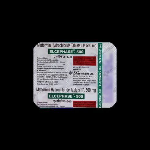 Elcephase 500mg Tablet 10's generic alternative of Metformin 500mg