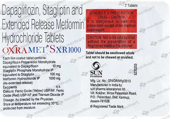 OXRAMET S XR 10/1000MG TABLET 7'S