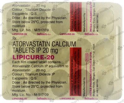 LIPICURE 20MG TABLET 15'S