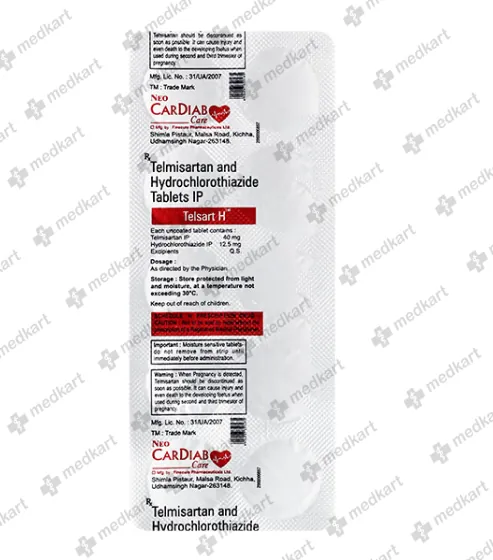 Telsart-H Tablet 10s – Blood Pressure Management Medicine