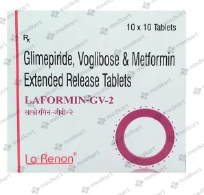 LAFORMIN GV 2MG TABLET 10'S