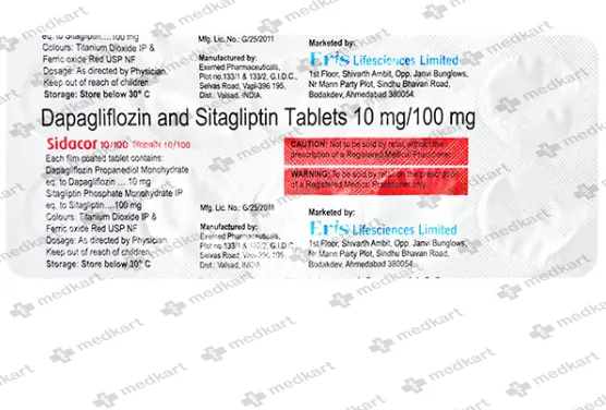SIDACOR 10/100MG TABLET 10'S