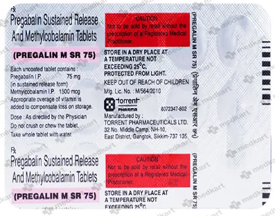 PREGALIN M SR 75MG TABLET 15'S