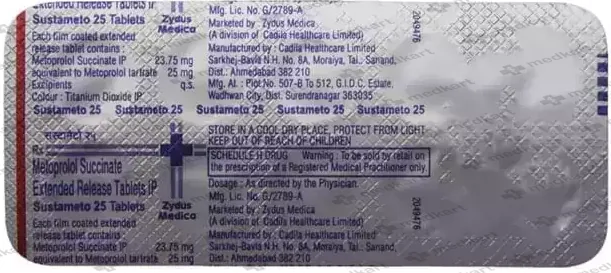 SUSTAMETO 25MG TABLET 10'S