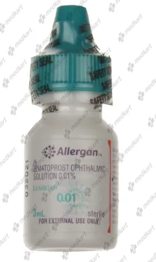 LUMIGAN 0.01% DROPS 3ML  Medkart Pharmacy | Generic Medicines Online - Best Online Pharmacy App
