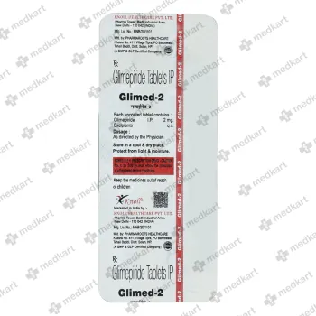 GLIMED 2MG TABLET 10'S - Medkart Pharmacy | Generic Medicines Online - Best Online Pharmacy App