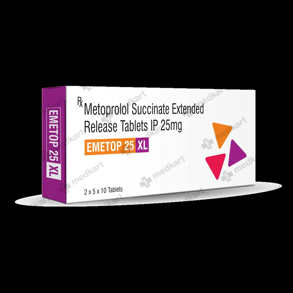 EMETOP XL 25MG TABLET 10'S Medkart Pharmacy | Generic Medicines Online - Best Online Pharmacy App