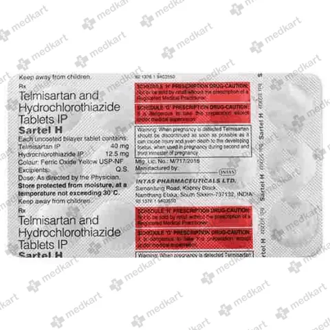 SARTEL H 40MG TABLET 15'S