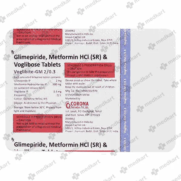 VOGLIBITE GM 2/0.3MG TABLET 10'S