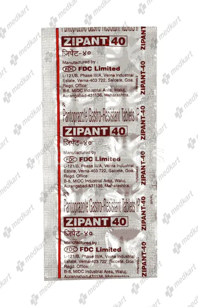 ZIPANT 40MG TAB 1X10 - 15202 - Medkart Pharmacy | Generic Medicines Online - Best Online Pharmacy App