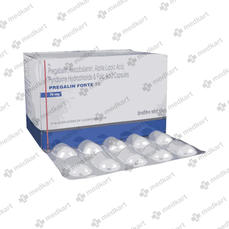 PREGALIN FORTE 75MG CAP 1X10 - 10668 - Medkart Pharmacy | Generic Medicines Online - Best Online Pharmacy App